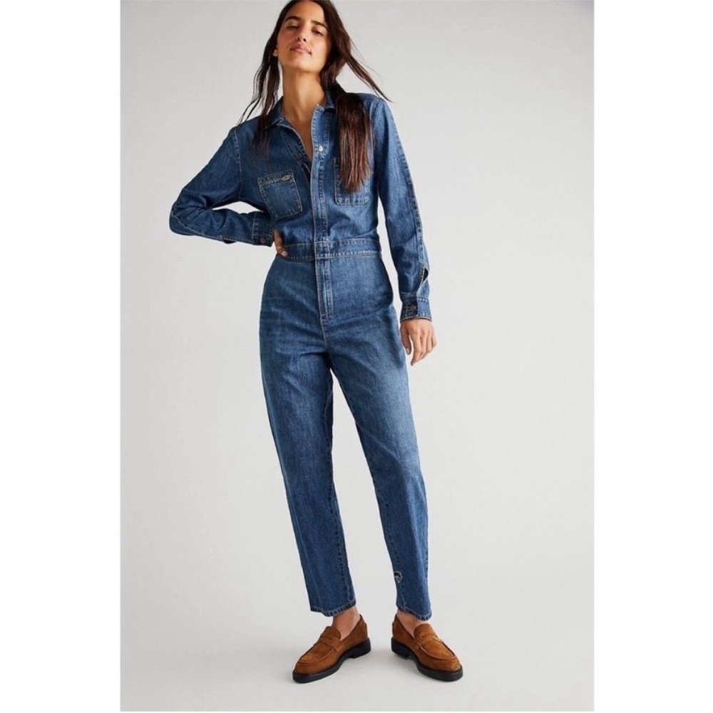 NWT Lee Modern Vintage x Free People Union Alls Cover Alls in Grass Seed Sz S